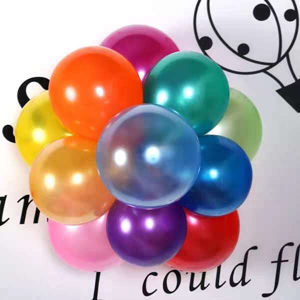 10 pcs 12 inches Thickened glossy Metallic rubber balloons birthday