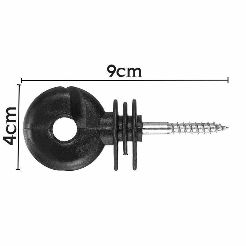 50Pcs/Set Electric Fence Offset Hook Screw Nut Wood Post Ring Insulator ...