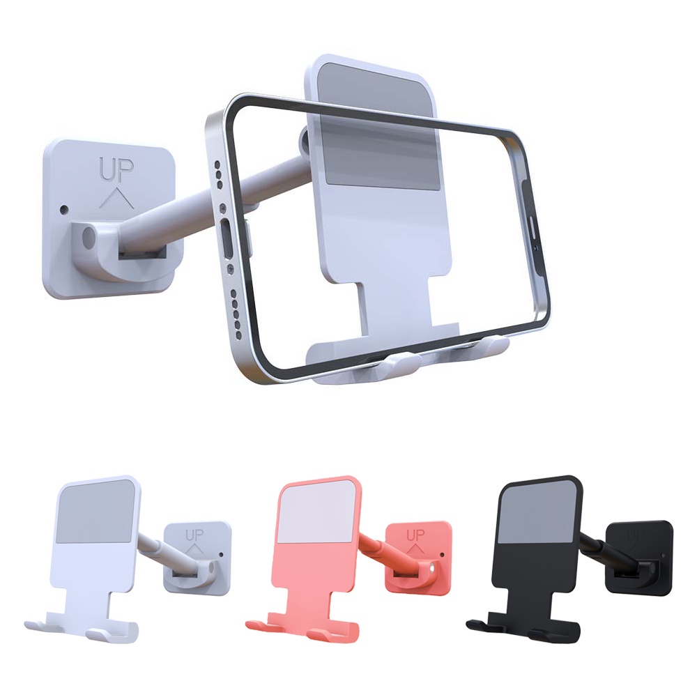 Wall Phone Holder Stand Adjustable Phone Bracket Adhesive Wall Mount