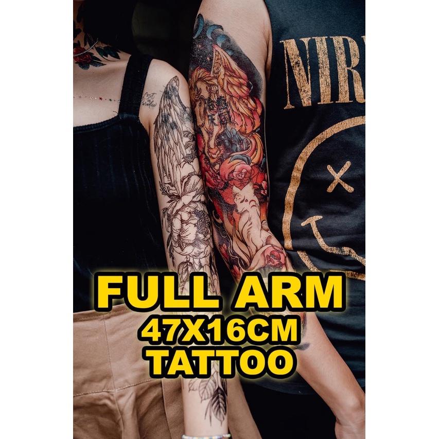 POTATOO Full Arm 47x16cm Basic Tattoo Sticker | Shopee Philippines