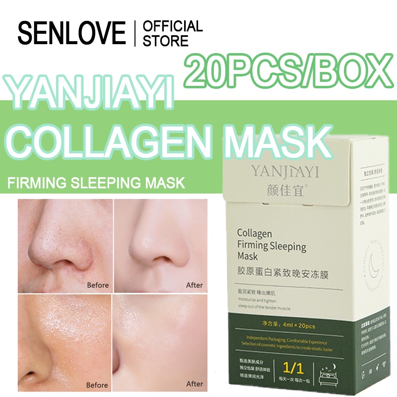 20PCS YANJIAYI Collagen Firming Sleeping Mask Lighten Acne Mark Freckle