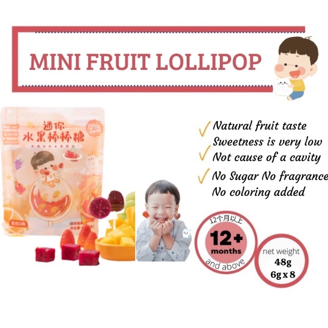 Xylitol Fruits Healthy Pops Lollipop for 24M+ Babies Kids Xylitol Candy
