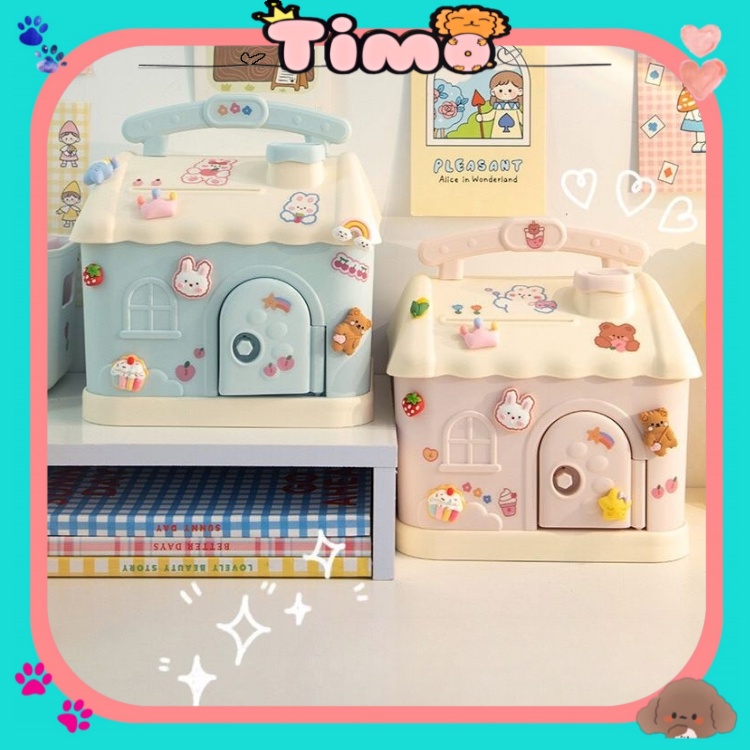Cute House-Shaped Money Box with Password Lock DDT06 | Shopee Philippines