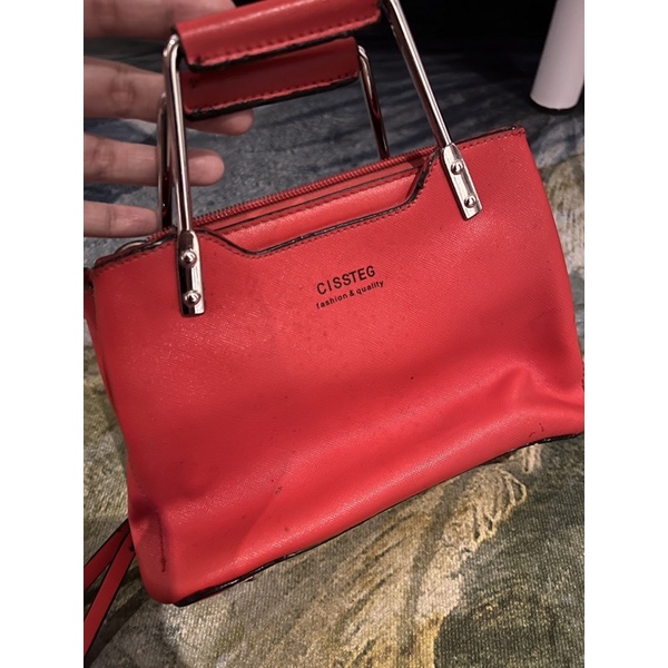 Cissteg mini bag with flaws black stains and tarnish hardware sa sling