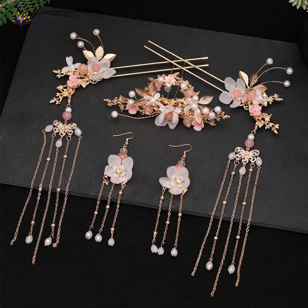 Hair Jewelry Headwear Sets Hairpins Earrings Hanfu Hair Stick Women ...