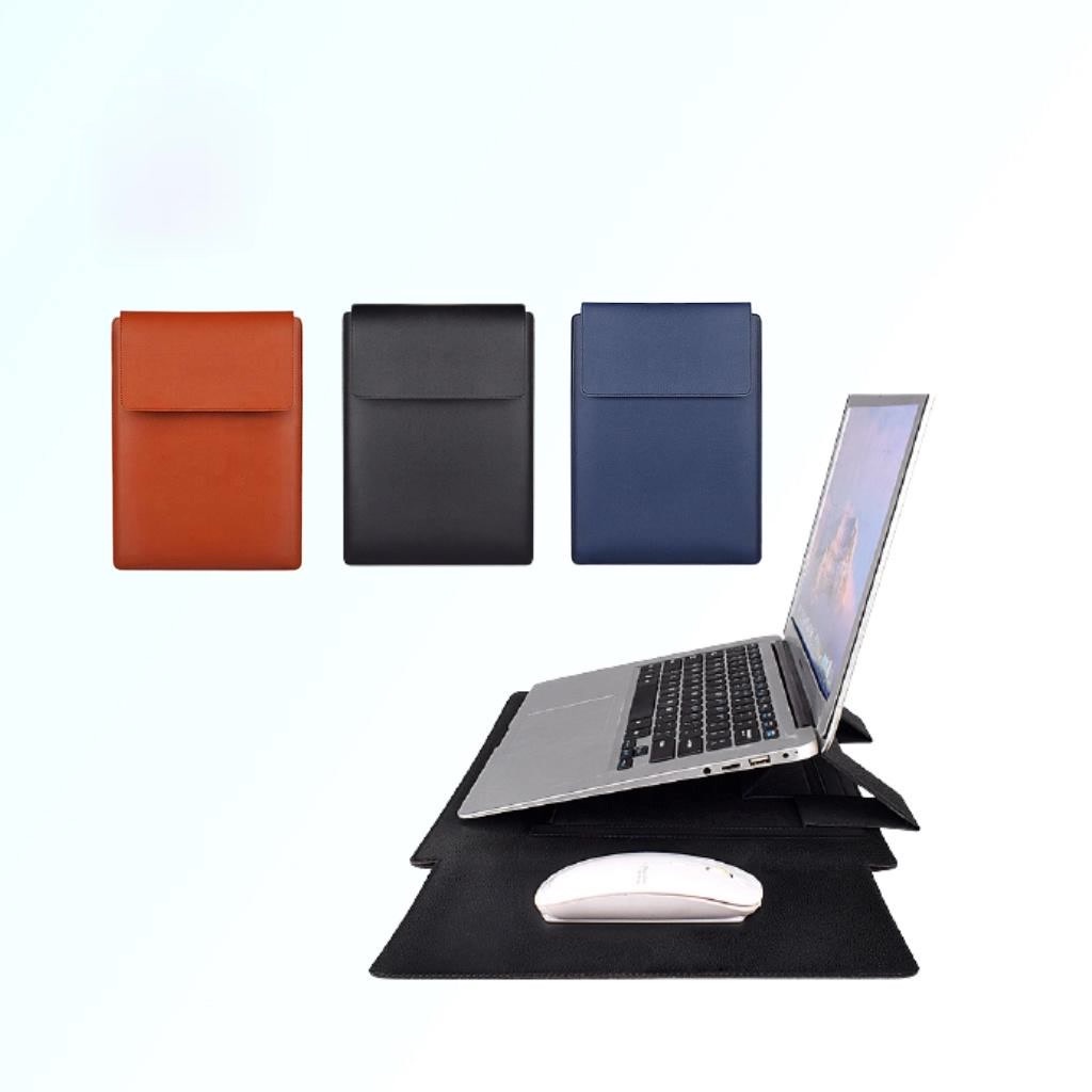 Multifunctional Laptop Sleeve Stand Leather Cover with Stand & Mouse ...