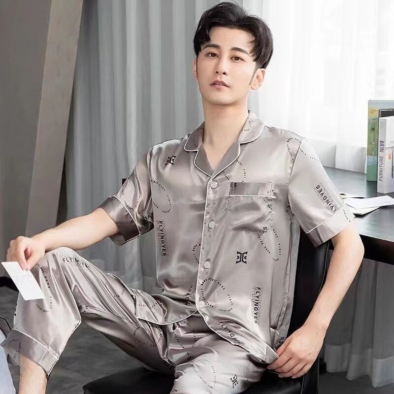 CAND Men s Silk Sleepwear Terno Pajama Set Size L XL 2XL 3XL Shopee Philippines