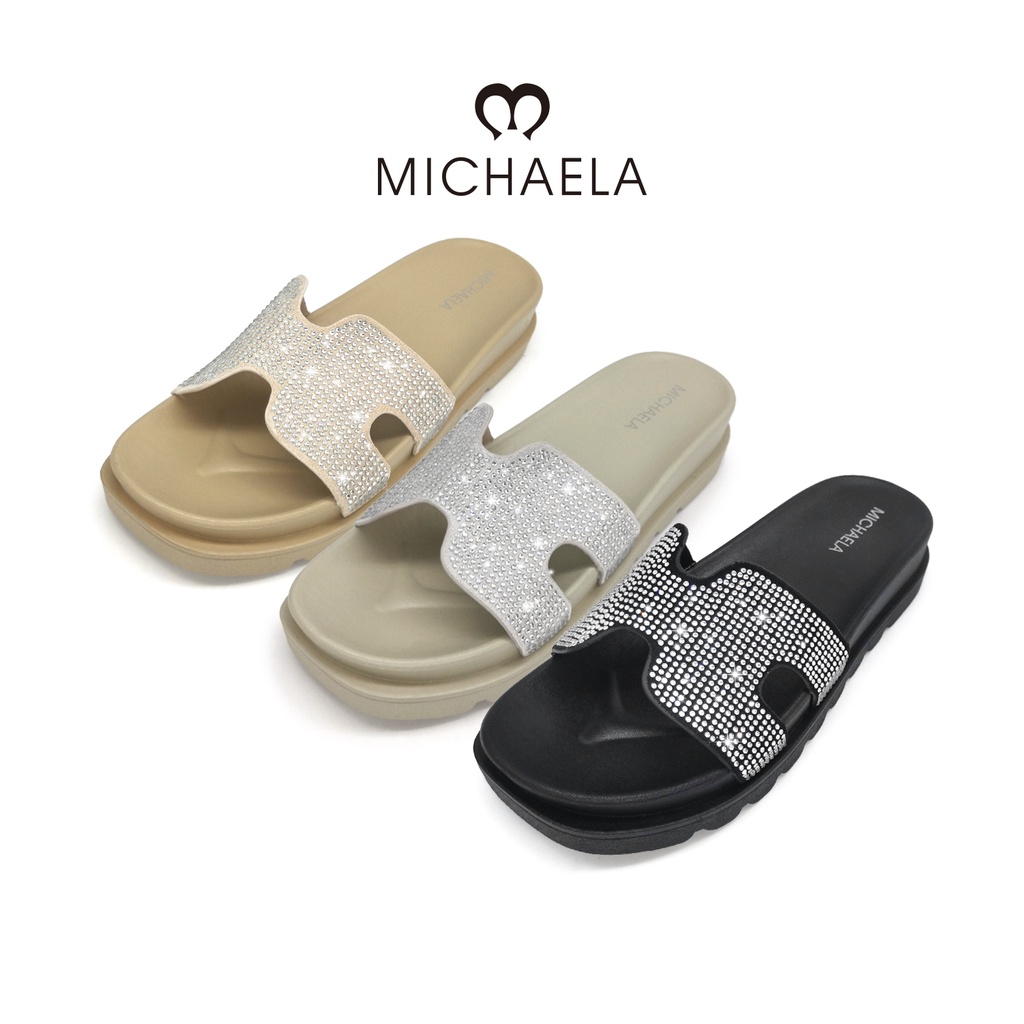 MICHAELA Thick Sandals for Women Bling Rhinestones Elegant Wedding