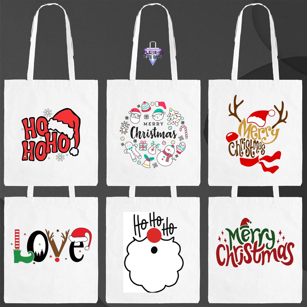 HIGH QUALITY KATSA CANVAS TOTE BAG TRENDY STYLISH CHRISTMAS DESIGN Shopee Philippines