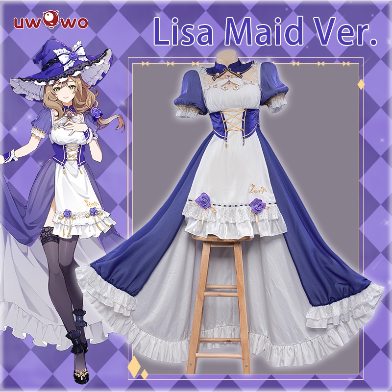 Uwowo Exclusive Authorization Game Genshin Impact Cosplay Lisa Maid Costume Dress Cosplay