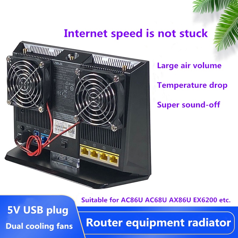 Dual fan high air volume ultra-quiet 5V usb plug cooling fan suitable ...