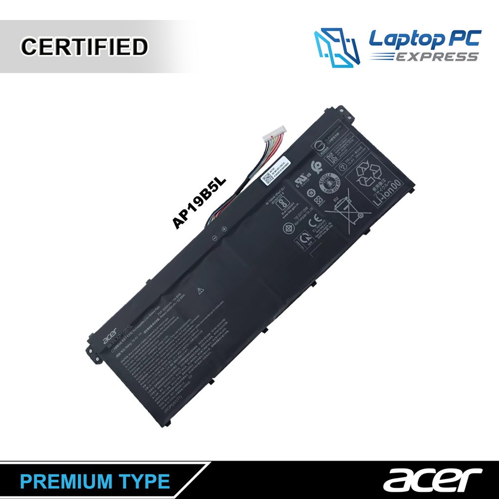 Batteria per computer portatile AP19B5L per Acer Aspire 5 A515-56G-77WL A515-55 A515-43 A515-44 A514-54 Swift 3 SF314-42-R9YN TravelMate P215-52 Series 15.4V 3550mAh 54.54.54.mAh 6 Wh