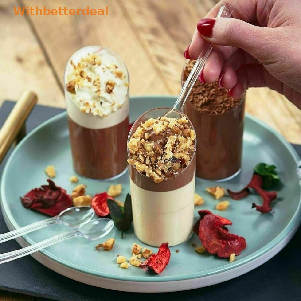 Withbetter Mini Disposable Cups Pudding Jelly Mousse Cup Appetizer Bowl ...