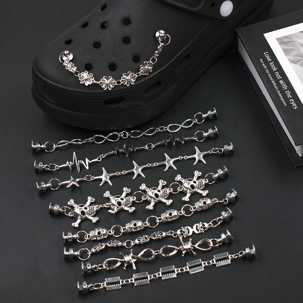 Jibbitz For Crocs Goth Chain Set DIY Shoes Charm Button Shopee Philippines