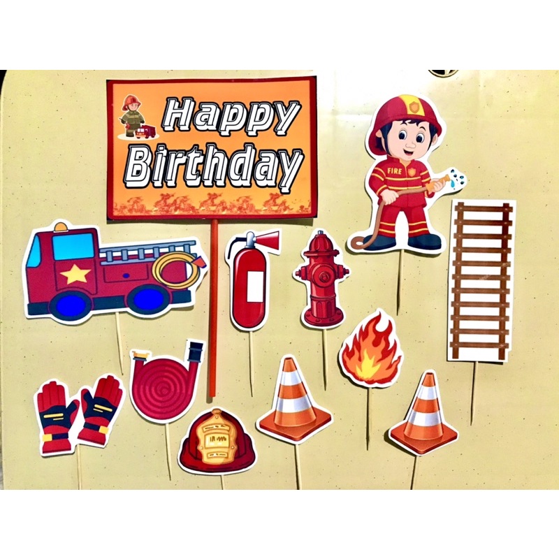 Fire Fighter Cake Topper 12pcs | Shopee Philippines