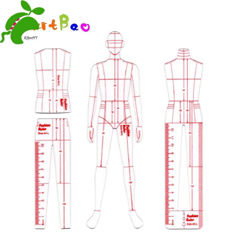 AZJ Male Fashion Ruler Garment Design Effect Style Men Drawing Template ...