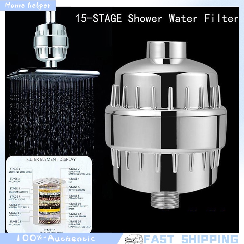 15 stage shower water filter softener for hard water removes chlorine