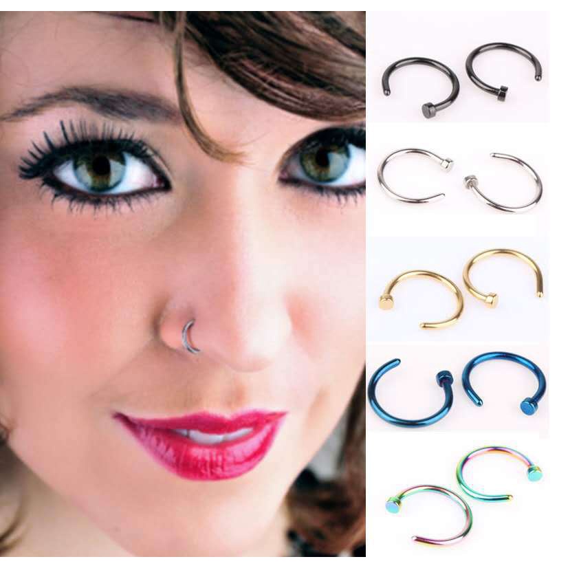 1PCS Nose Ring Surgical Steel Fake Nose Rings Hoop Lip Nose Rings Small Thin Piercing Shopee Philippines