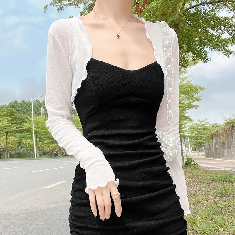 Ready stock Sleeve White Black Shrugs for Bolero Women Formal Party Dress  Capa Mariage Summer Dresses Jacket Elegant Wraps Bridal Shawl | Shopee  Philippines