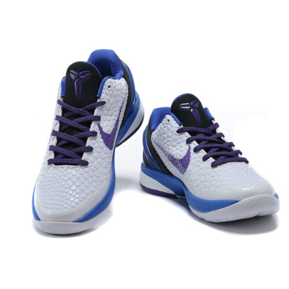 （New）❈✖100% Authentic Nike Kobe 6 Protro white purple blue Air Cushion  Sports Basketball Shoes For M