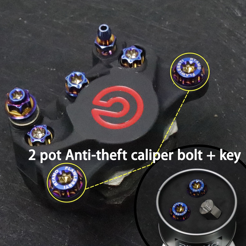 RTAMO Titanium Gr5 M8 M10 AntiTheft Caliper Bolt Upgrade AnTheft For
