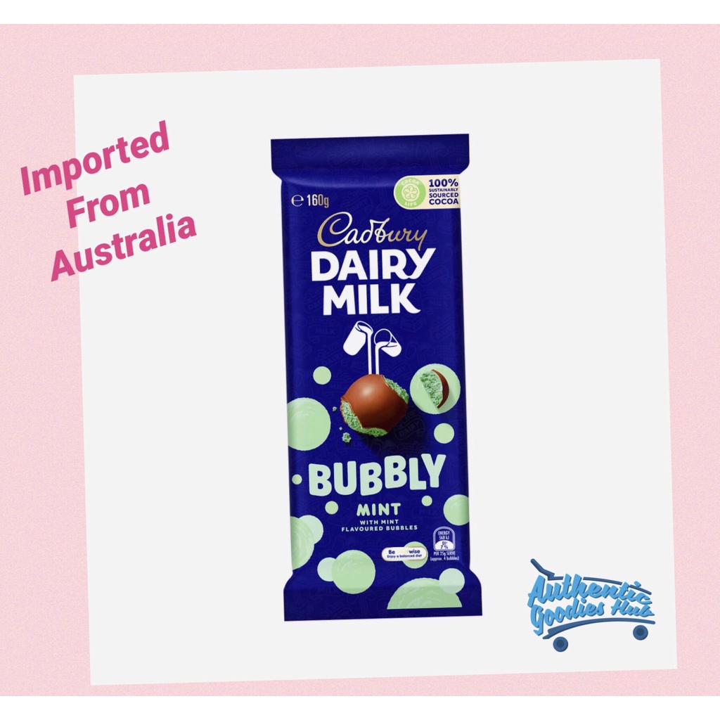 Cadbury Dairy Milk Chocolate ( Bubbly Mint 160g ) Shopee Philippines