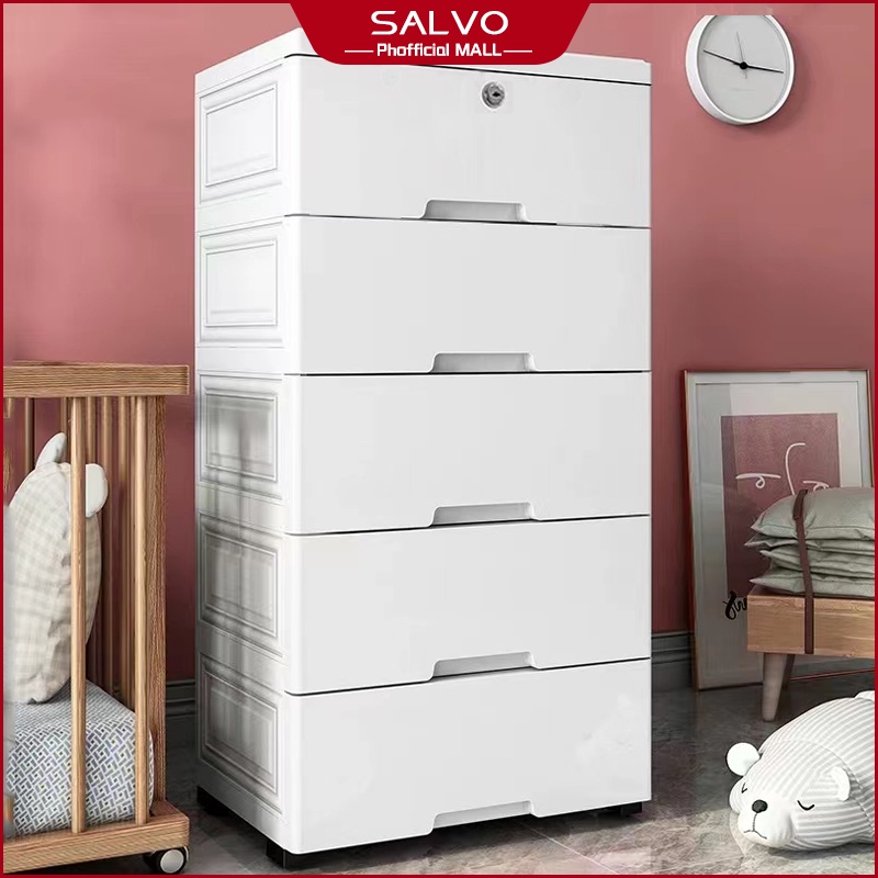 SALVO 37Layer Plastic drawer for clothes with wheels