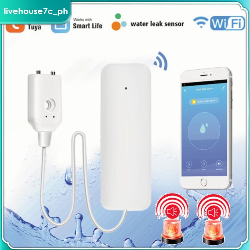 Tuya Water Sensor Leak Water Flood Detector Smart Home Alarm Overflow 