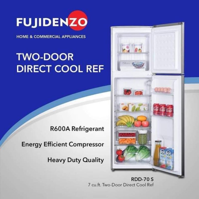 Fujidenzo 7 cu ft. Two Door Direct Cool Refrigerator Model RDD70S