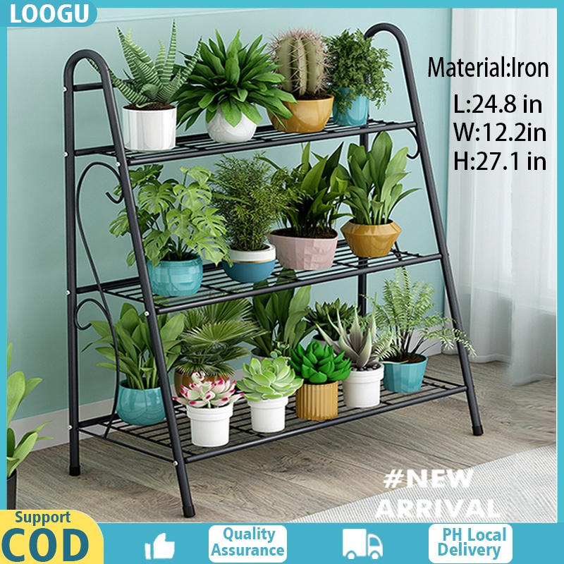 3 Layer Garden Plant Rack Stand Flower Pot Holder Indoor Outdoor Yard ...