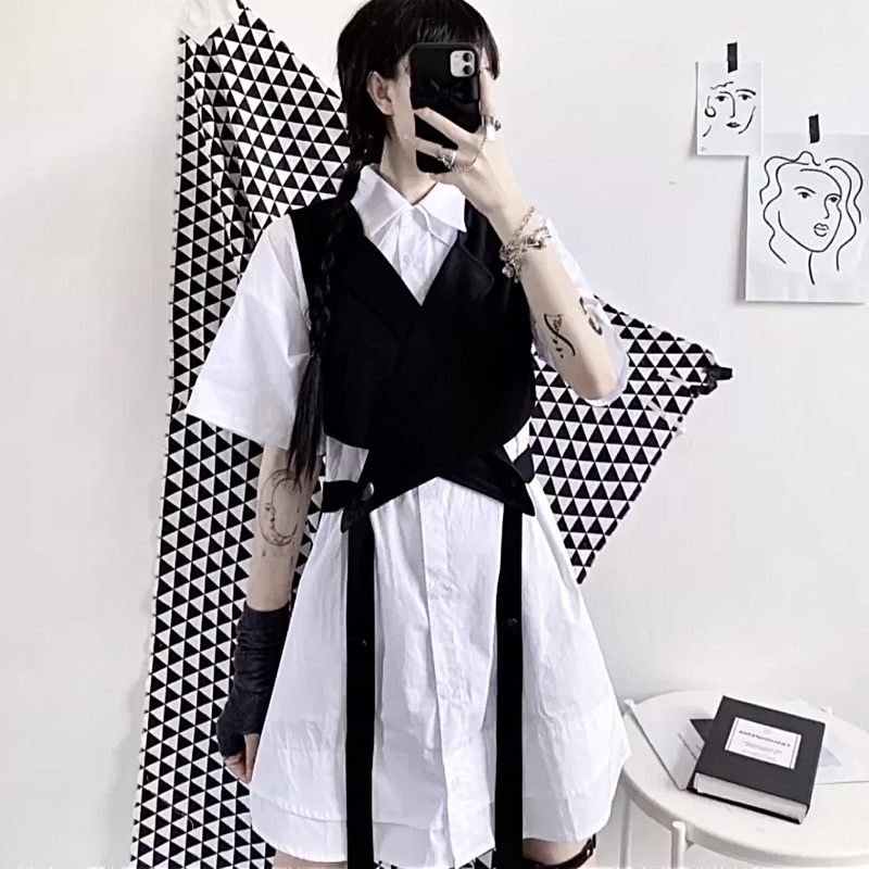 Atwell rope harajuku Blazer / Korean style vest / outer rope | Shopee ...