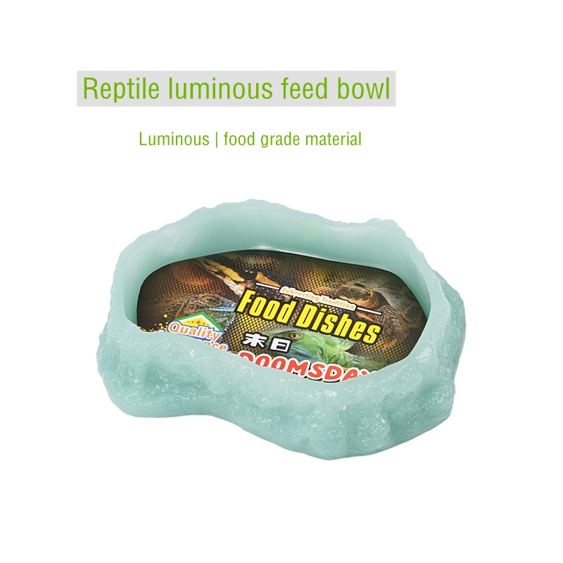 Reflective Reptile Food Dish Bowl Resin Environmental Material Reptile Tank Tortoise Lizard