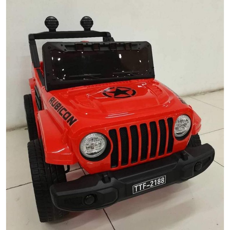 RUBICON JEEP FOR KIDS ELECTRIC KIDDIE RIDE ON TOY RECHARGEABLE AND