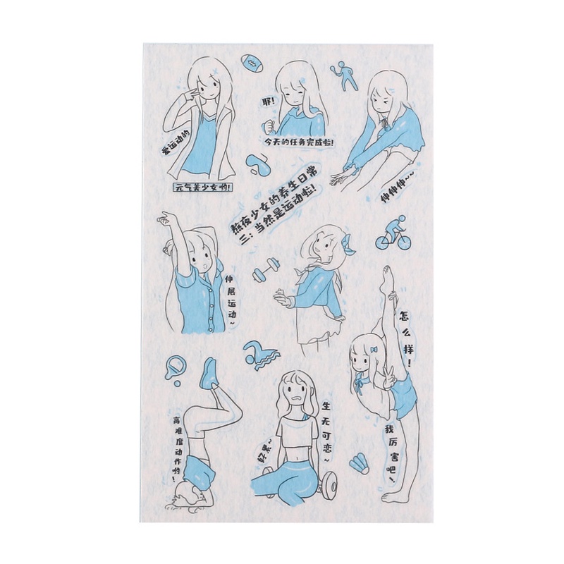 Cartoon Girl Washi Stickers Student Stationery Deco DIY Decals | Shopee ...