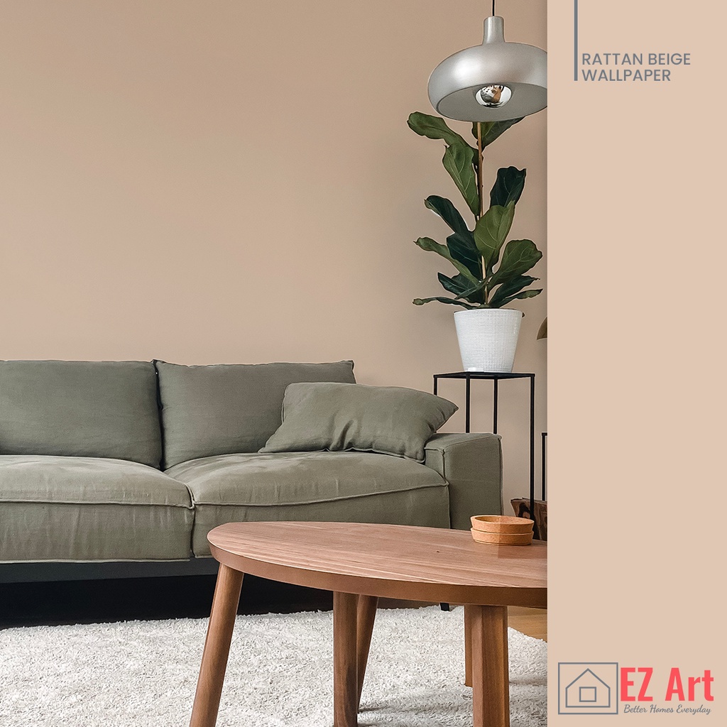 10mx45cm PVC self-adhesive wallpaper Solid Color Rattan Beige EZ Art ...