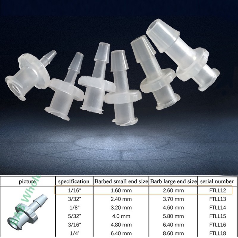 10Pcs/Lot Barb Female Luer Tapered Syringe Fitting (Polyprop) Luer Lock