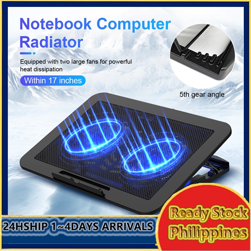 9"17" Laptop Cooling Pad Stand Cooler Stand Dual Fan USB Port Cooler