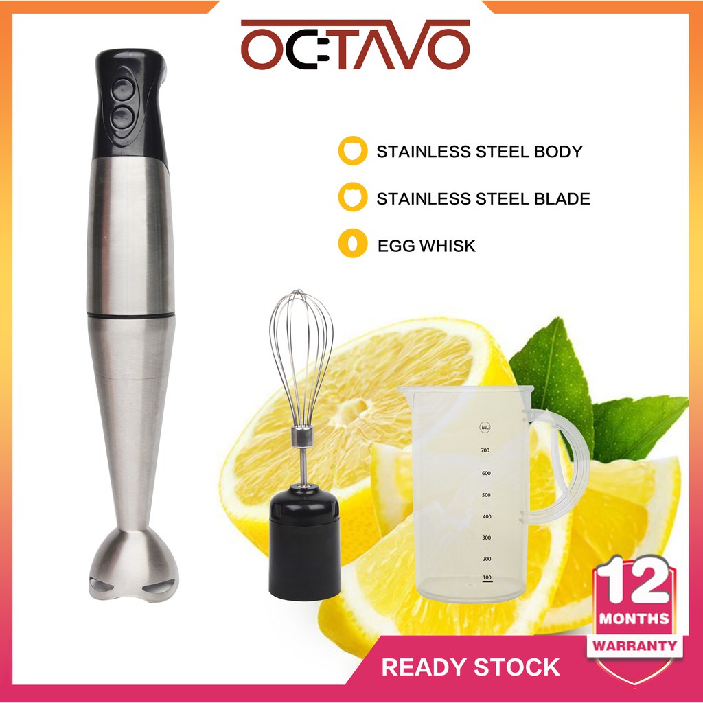 OCTAVO Portable Hand Blender Chopper Mixer Grinder Handblender（ 3 1