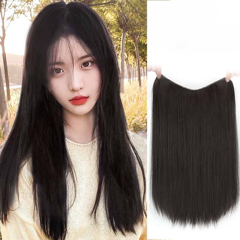 Wig Female Long Hair Female Long Hair Female Top One Piece Invisible Seamless Simulation Hair 2080