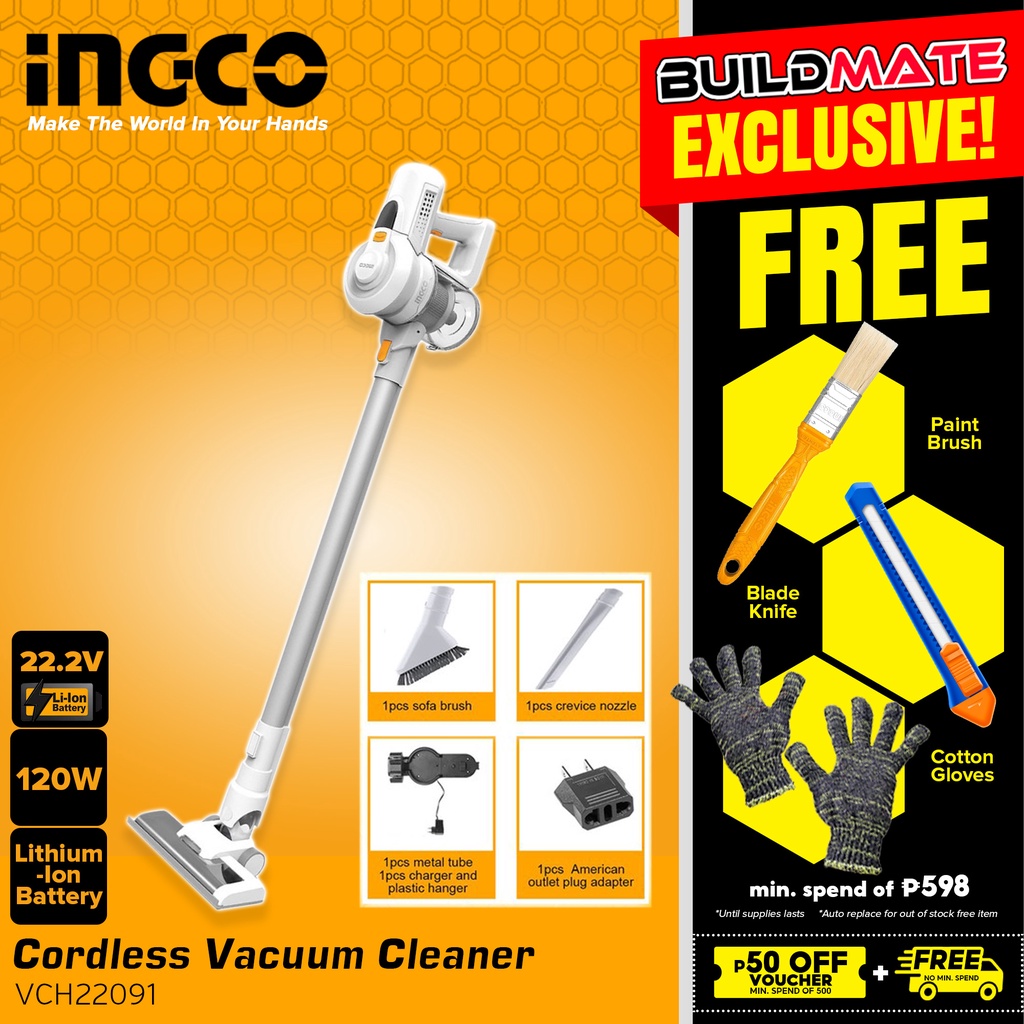 INGCO Cordless Stick Vacuum Cleaner 22.2V VCH22091 Wireless Strong