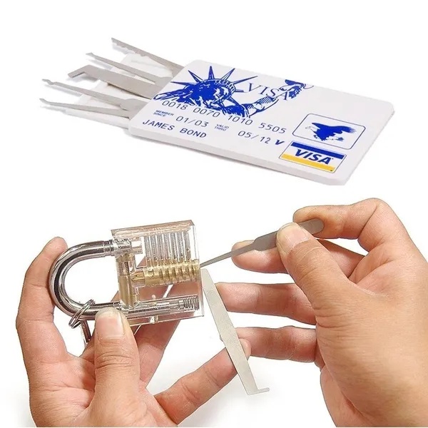 5 in 1 Locksmith Supplies Hand Tools Lock Pick Set Row Tension Wrench ...