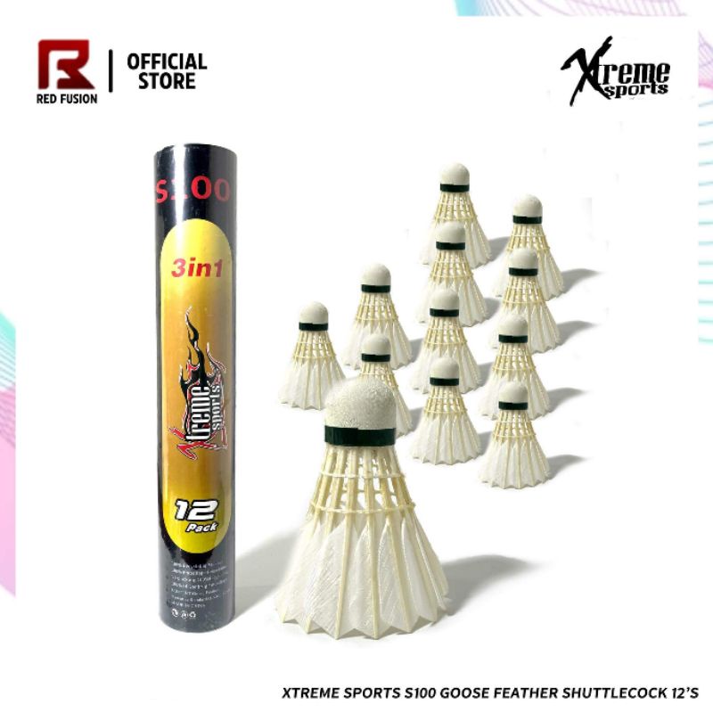 Xtreme Sports S100 Goose Feather Shuttlecock 12's Shopee Philippines