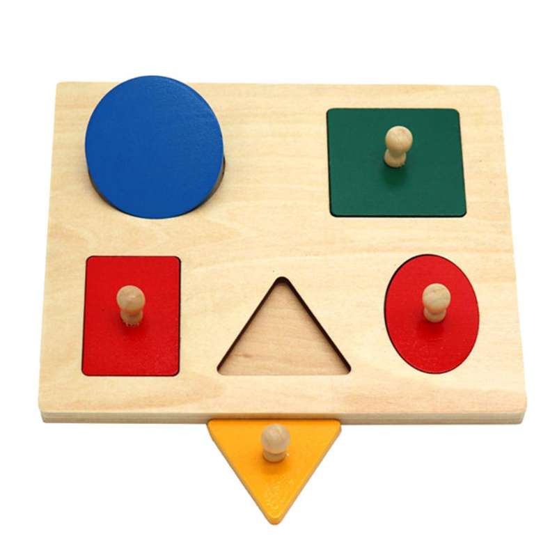 Wooden Puzzles Geometric Toy Hand Grabbing Puzzles Shape Color ...