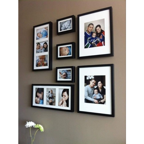 Picture Frame Set With FREE Picture for Family Picture w/ MattingWall