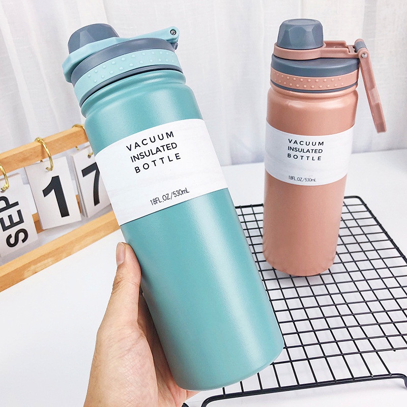 Tyeso 750mL Vacuum Insulated Sports Bottle Stainless Steel Portable