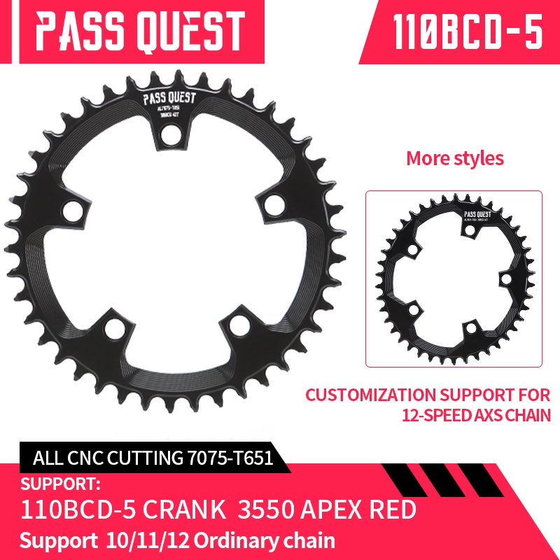 Pédalier Rond 110 BCD - Plateau De 42T à 58T, En Acier, Compatible Avec Tous Types De Vélos