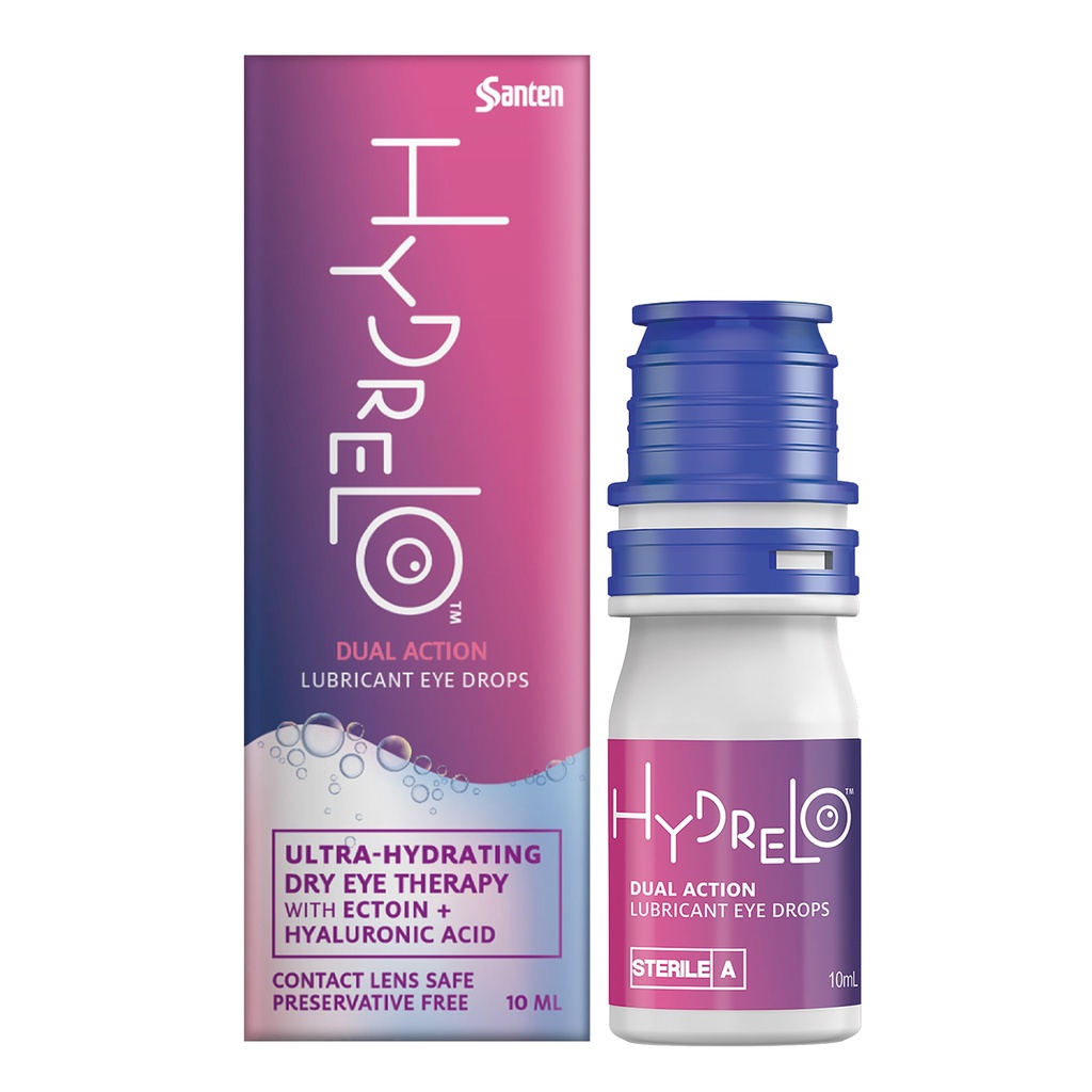 Hydrelo Dual Action Lubricant Eye Drops (10ml) Santen Contact Lens Safe and for Dry Eye Shopee