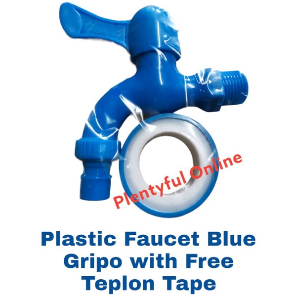 Plastic Faucet Blue Pvc With Free Teplon Tape Standard Size Faucet