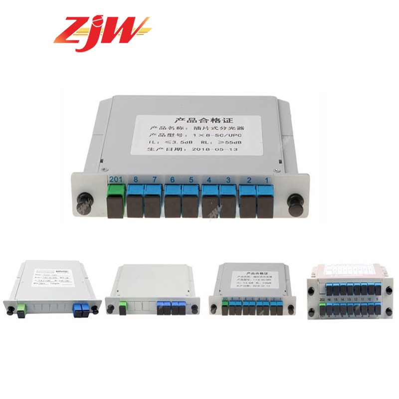 ZJW 1*2 / 4 / 8 / 16 SC UPC Fiber Optic PLC Splitter PLC Cassette Box ...
