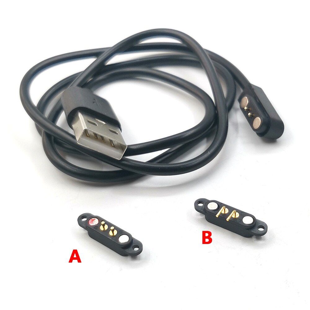 1set Magnetic Usb Charging Cable Male Female Pogo Pin Connector Power